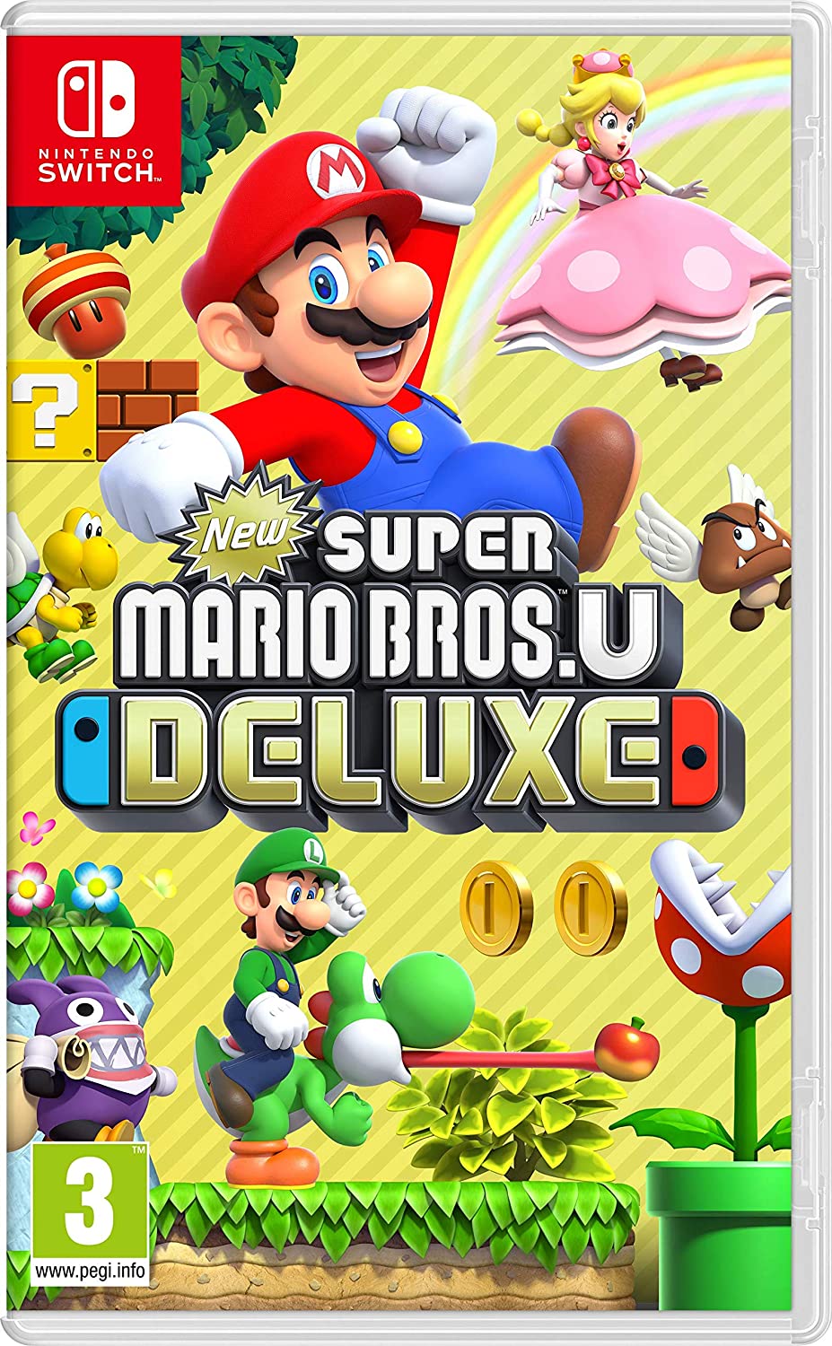 Super Mario Bros. U Deluxe-Cover-Artwork für Nintendo Switch.